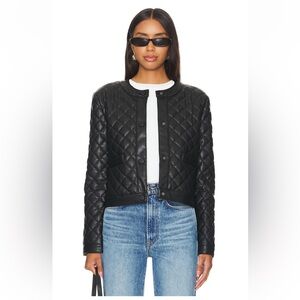 NWT Steve Madden ‘Martine’ Black Quilted Vegan Leather Jacket (Small) Retail 119